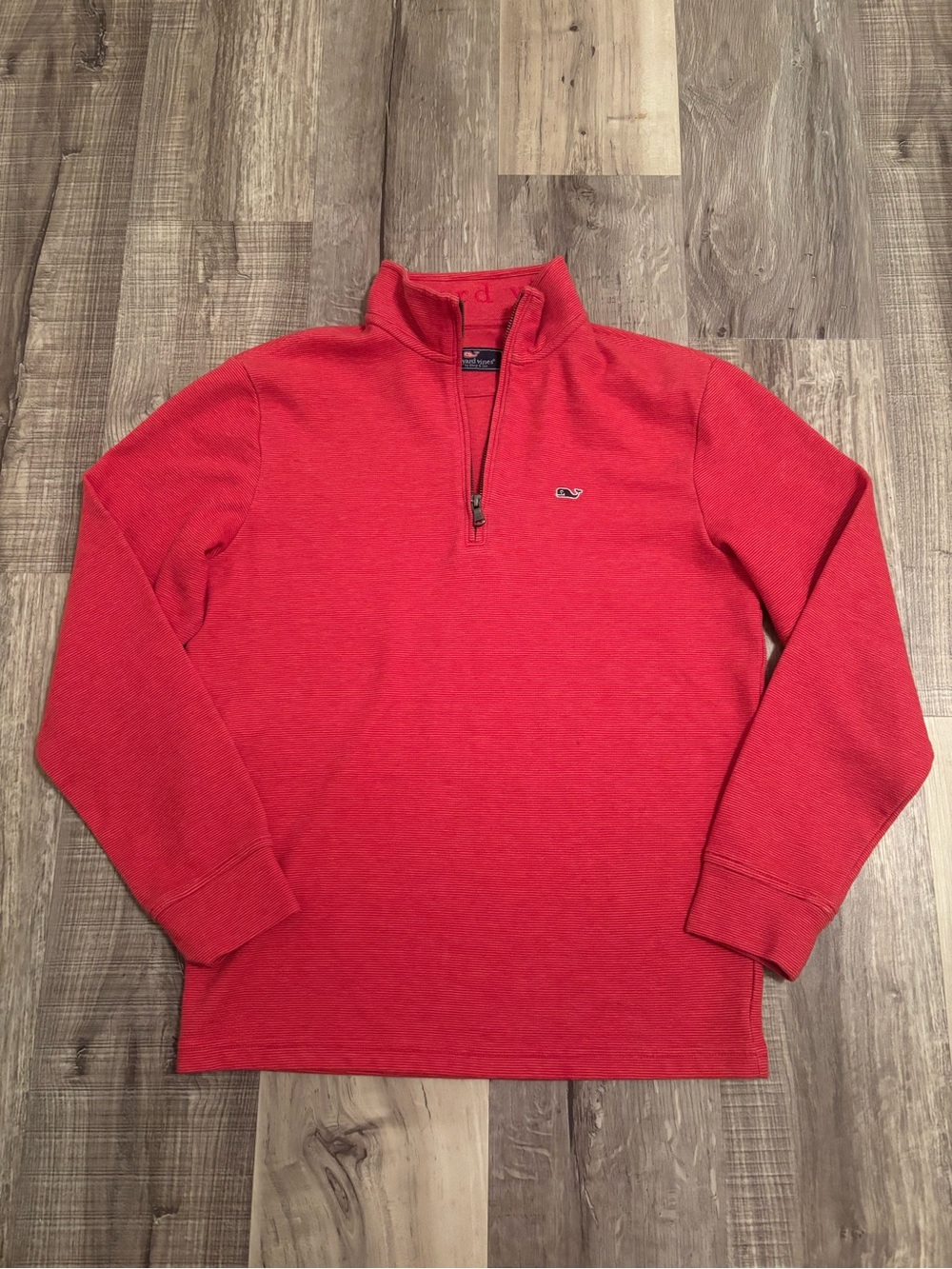 Vineyard Vines Men's Red Quarter-Zip Pullover Sweater